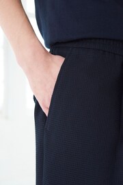 Navy EDIT Textured Pleated Trousers - Image 4 of 8