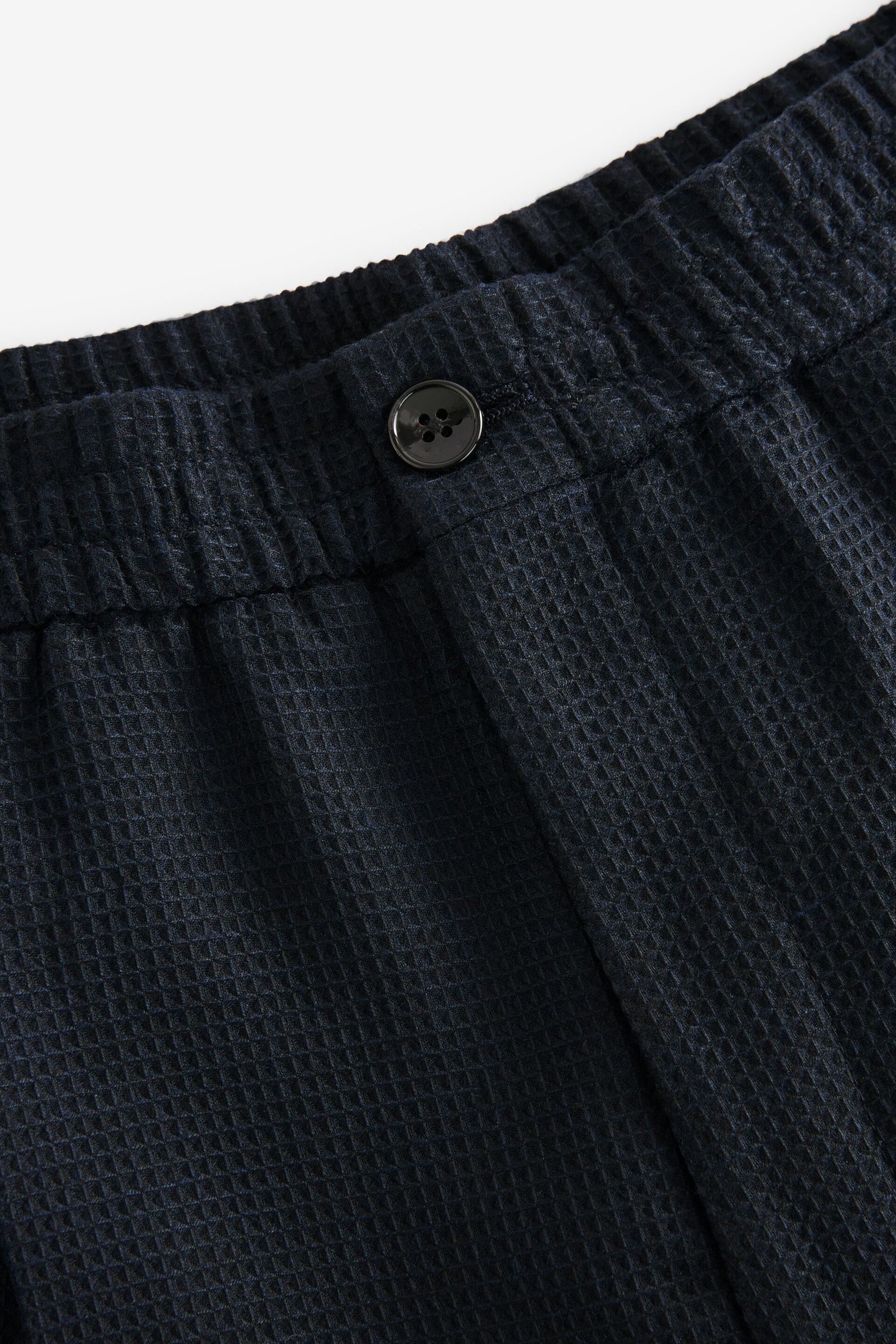 Navy EDIT Textured Pleated Trousers - Image 6 of 8