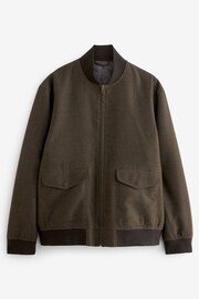 Brown EDIT Textured Bomber Jacket - Image 6 of 10