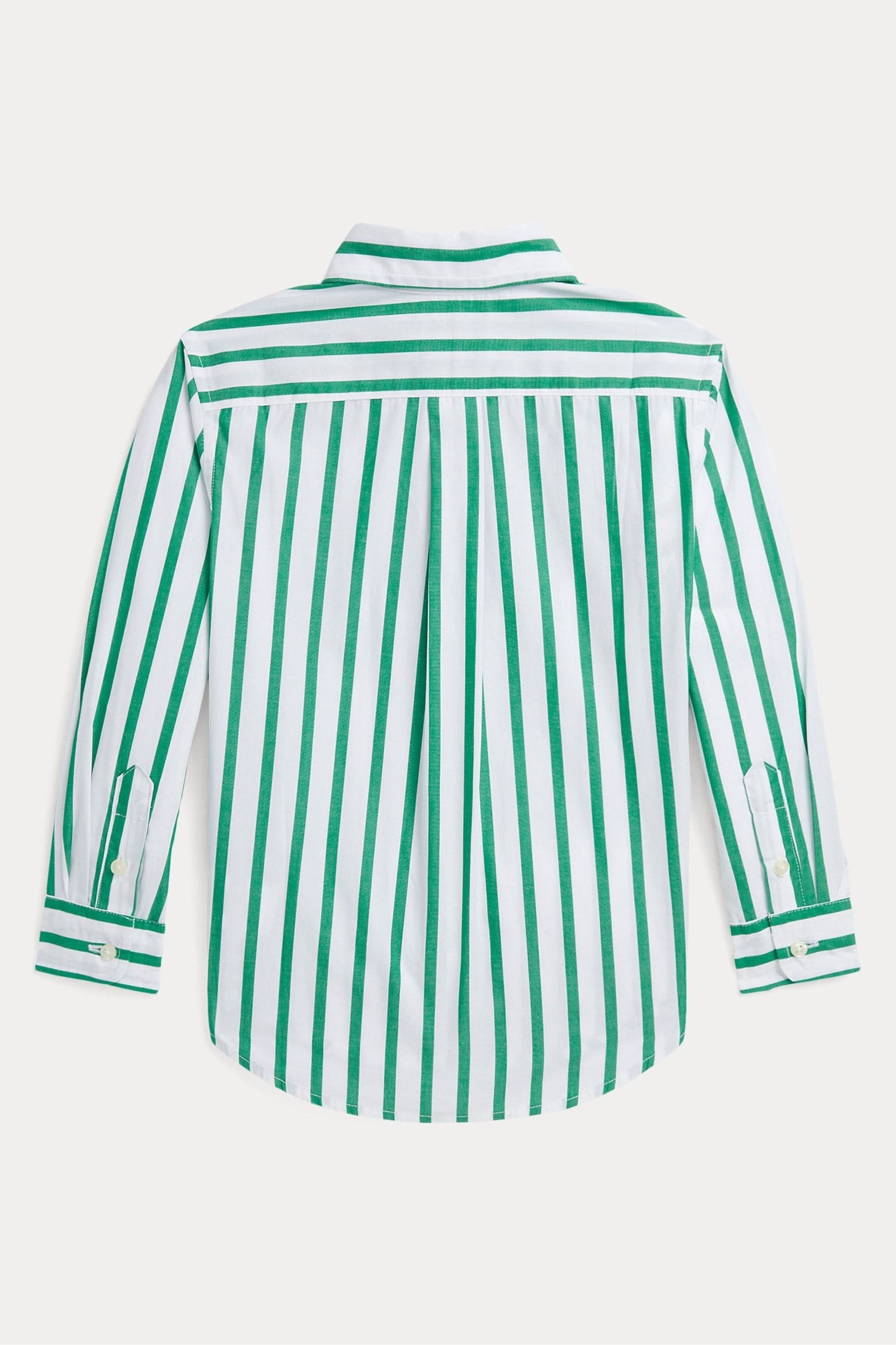 Buy Polo Ralph Lauren Green White Striped Cotton Poplin Shirt from Next Luxembourg