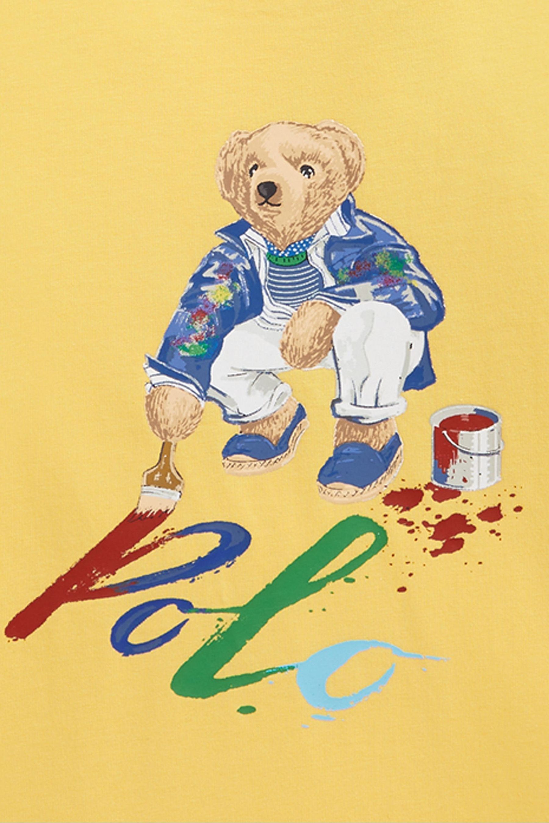 Buy Polo Ralph Lauren Yellow Polo Bear Cotton Long Sleeve T Shirt from Next Luxembourg