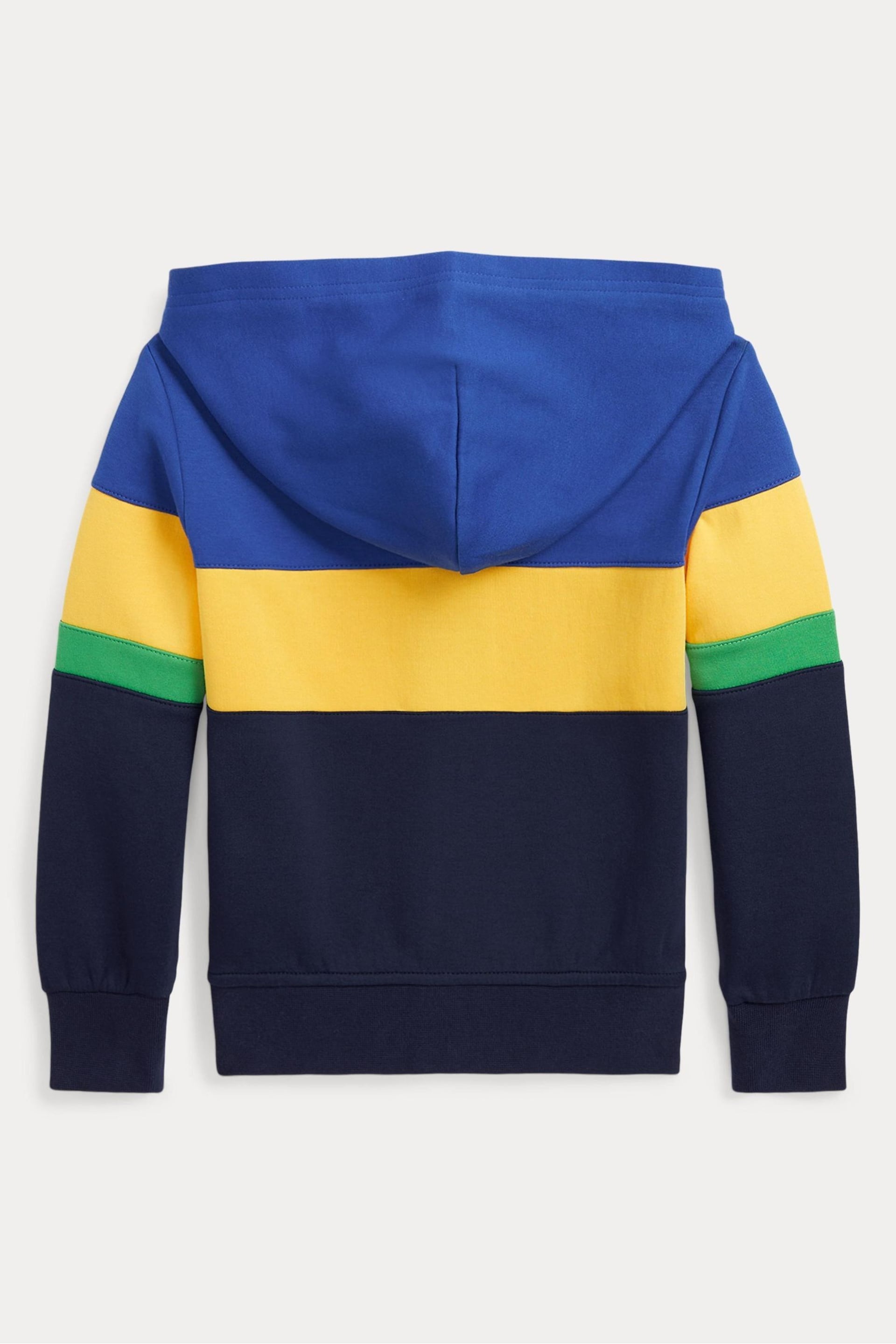 Polo Ralph Lauren Blue Striped DoubleKnit FullZip Hoodie - Image 2 of 4