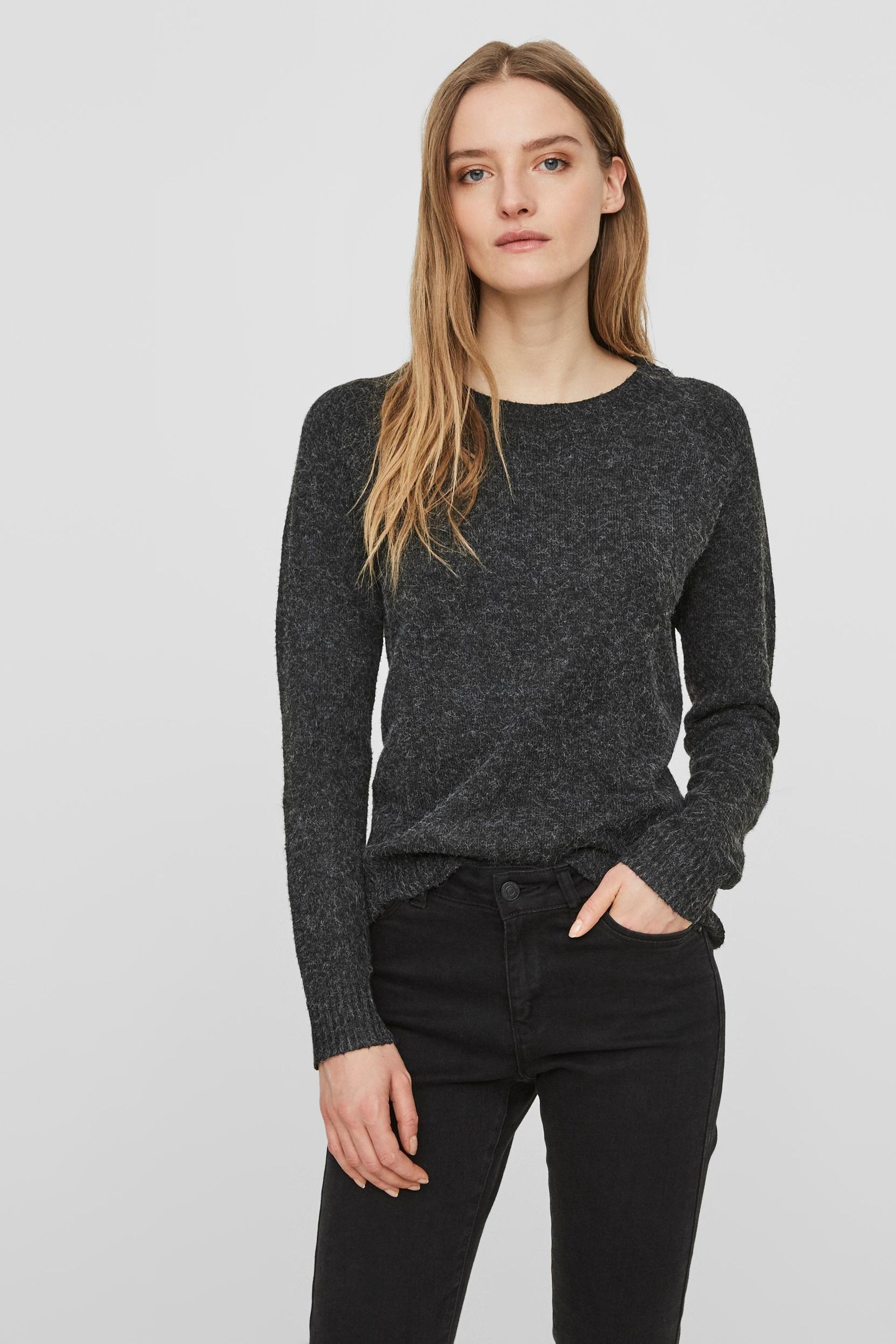Buy VERO MODA Black Round Neck Soft Touch Knitted Jumper from Next Singapore