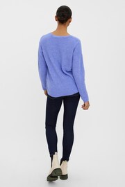 VERO MODA Purple V-Neck Soft Touch Jumper - Image 2 of 5