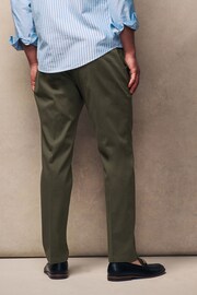 Khaki Green Slim Fit Stretch Sateen Chino Trousers - Image 4 of 6