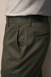Khaki Green Slim Fit Stretch Sateen Chino Trousers - Image 6 of 6