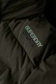 Superdry Green Hooded Longline Padded Coat Jacket - Image 6 of 7