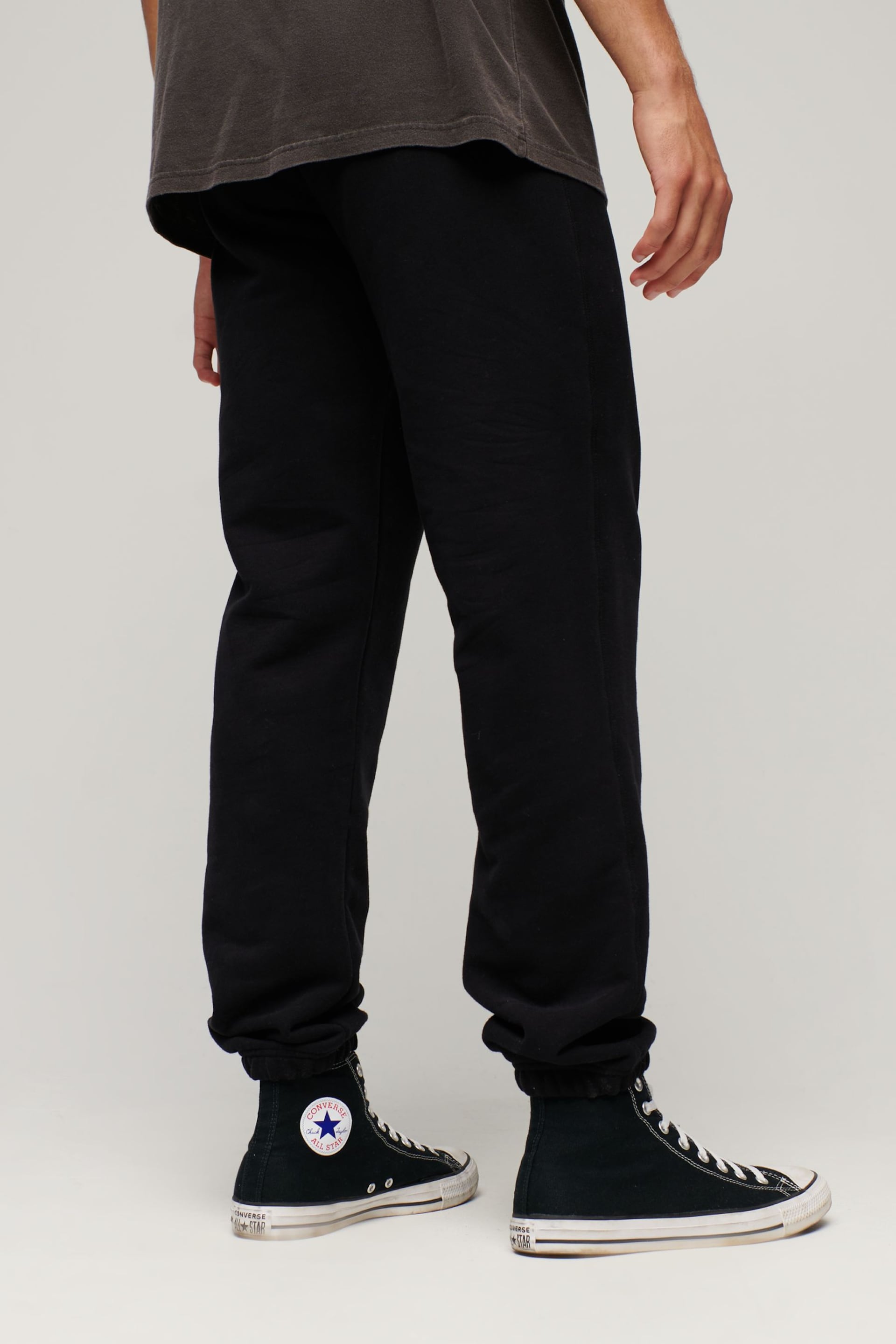 Superdry Black Sportswear Logo Tapered Joggers - Image 2 of 6