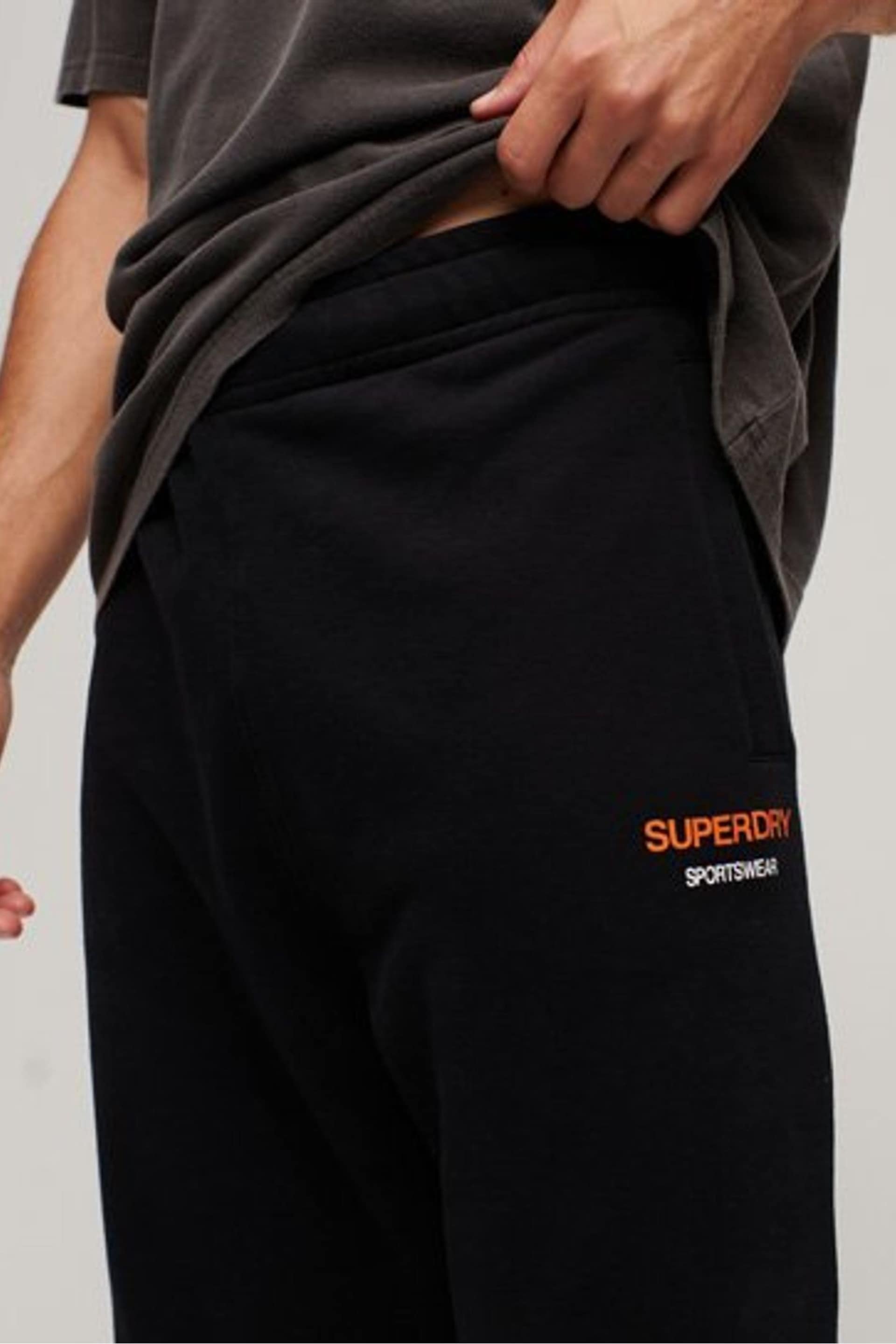 Superdry Black Sportswear Logo Tapered Joggers - Image 4 of 6