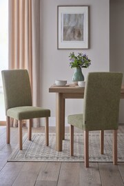 Set of 2 Tweedy Chenille Moss Green Milford Light Leg Dining Chairs - Image 1 of 5