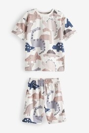 Navy Blue/Cement Grey Dinosaurs Short Pyjamas 3 Pack (9mths-8yrs) - Image 7 of 9