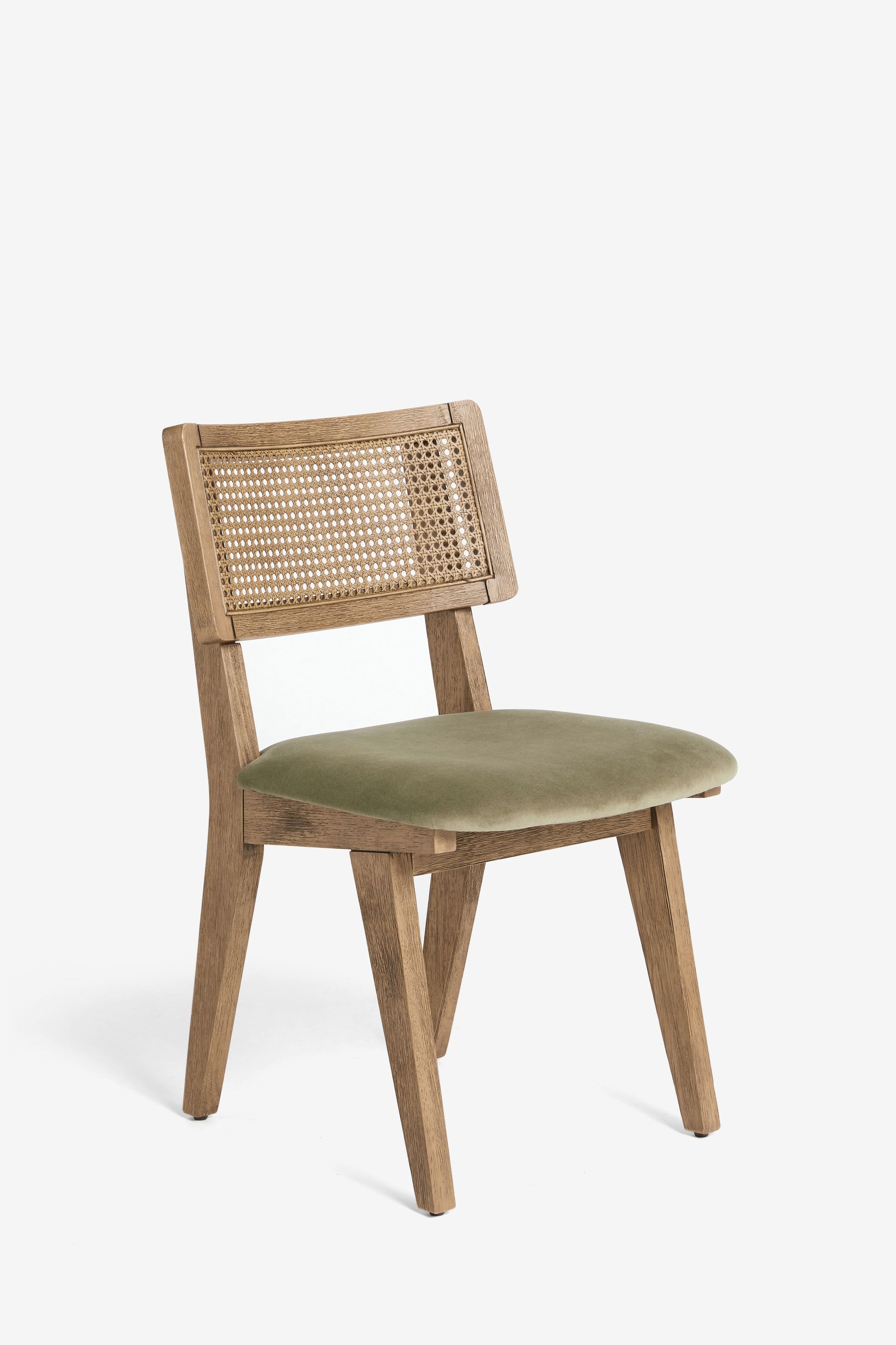 Buy Set of 2 Soft Velvet Sage Green Abel Dark Wood Leg Dining Chairs