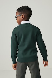 Clarks Green Long Sleeve School Knitted V-Neck Jumper - Image 3 of 9
