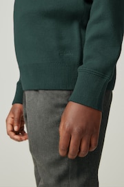 Clarks Green Long Sleeve School Knitted V-Neck Jumper - Image 5 of 9