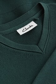 Clarks Green Long Sleeve School Knitted V-Neck Jumper - Image 7 of 9