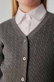 Clarks Grey School Cable Knit Cardigan - Image 2 of 4