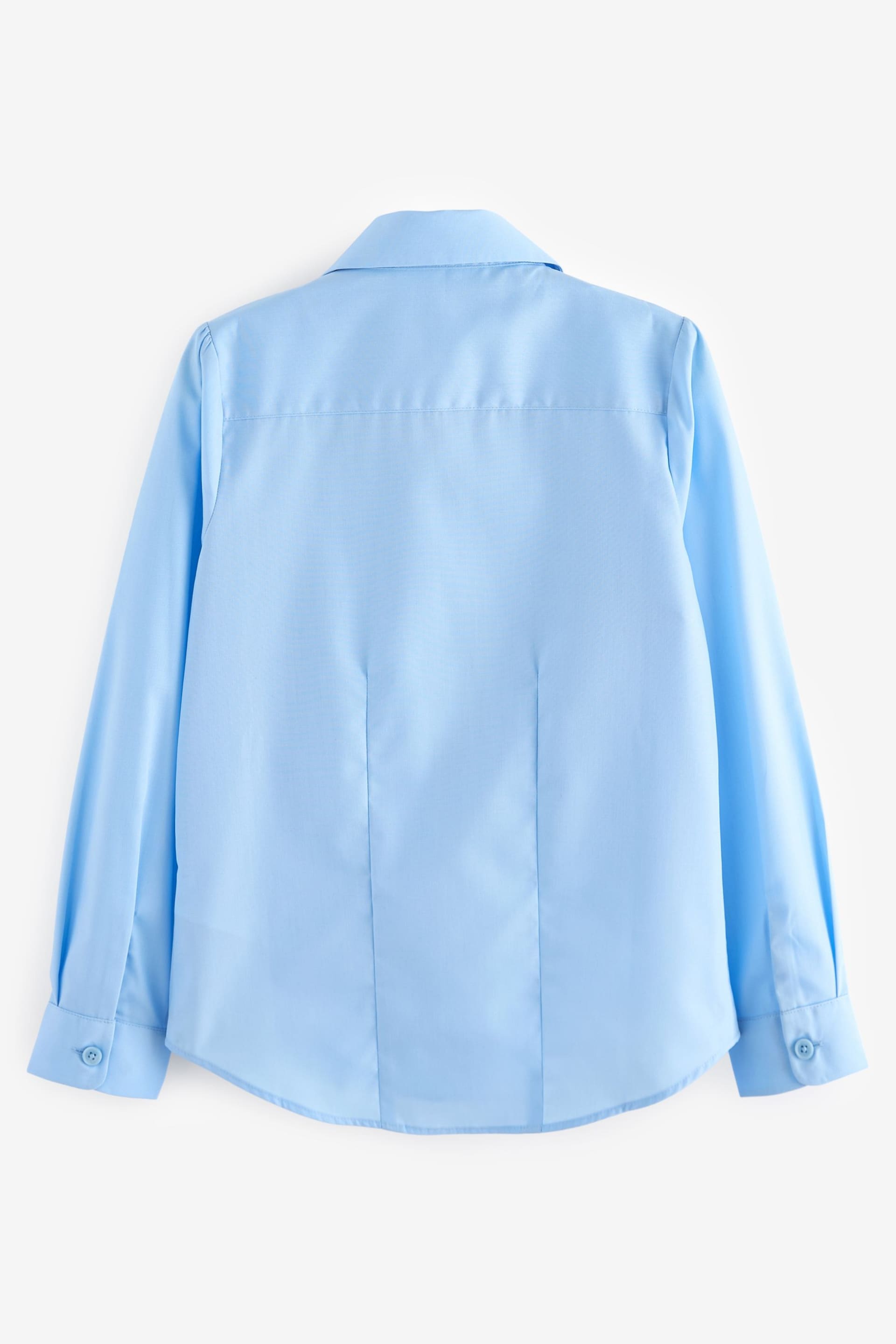 Clarks Blue Long Sleeve Girls School Shirts 2 Pack - Image 3 of 5