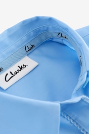 Clarks Blue Long Sleeve Girls School Shirts 2 Pack - Image 4 of 5