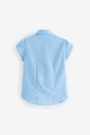 Clarks Blue Short Sleeve Girls School Shirts 2 Pack - Image 3 of 4