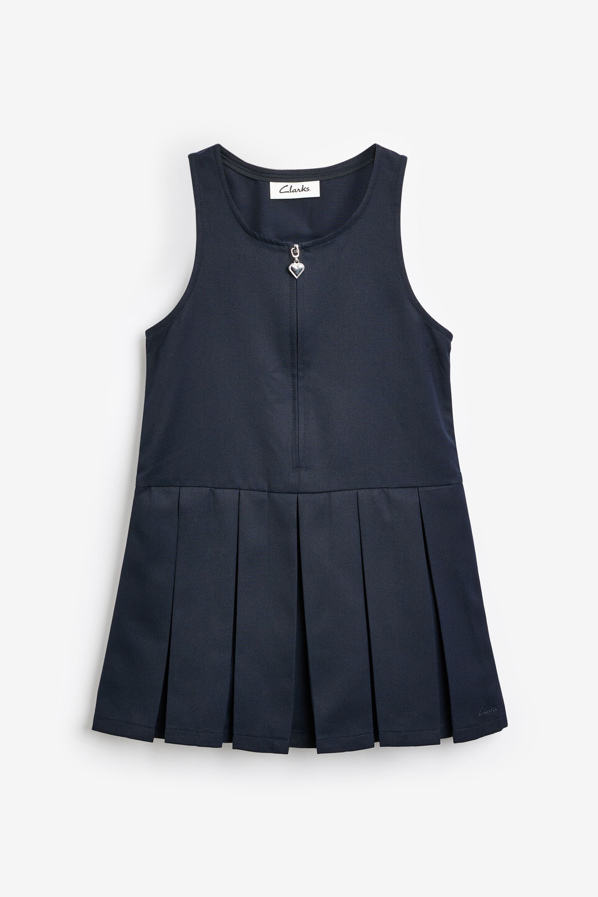 Clarks Navy School Zip Front Pinafore Dress - Image 7 of 7