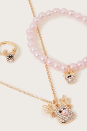 Monsoon Pink Reindeer Jewellery Set - Image 3 of 3