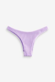 Lilac Purple Crinkle Brazilian High Leg Bikini Bottoms - Image 5 of 5