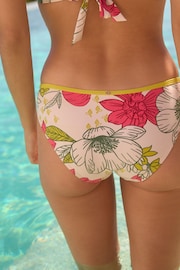 Ecru/Green Floral High Leg Bikini Bottoms - Image 3 of 5