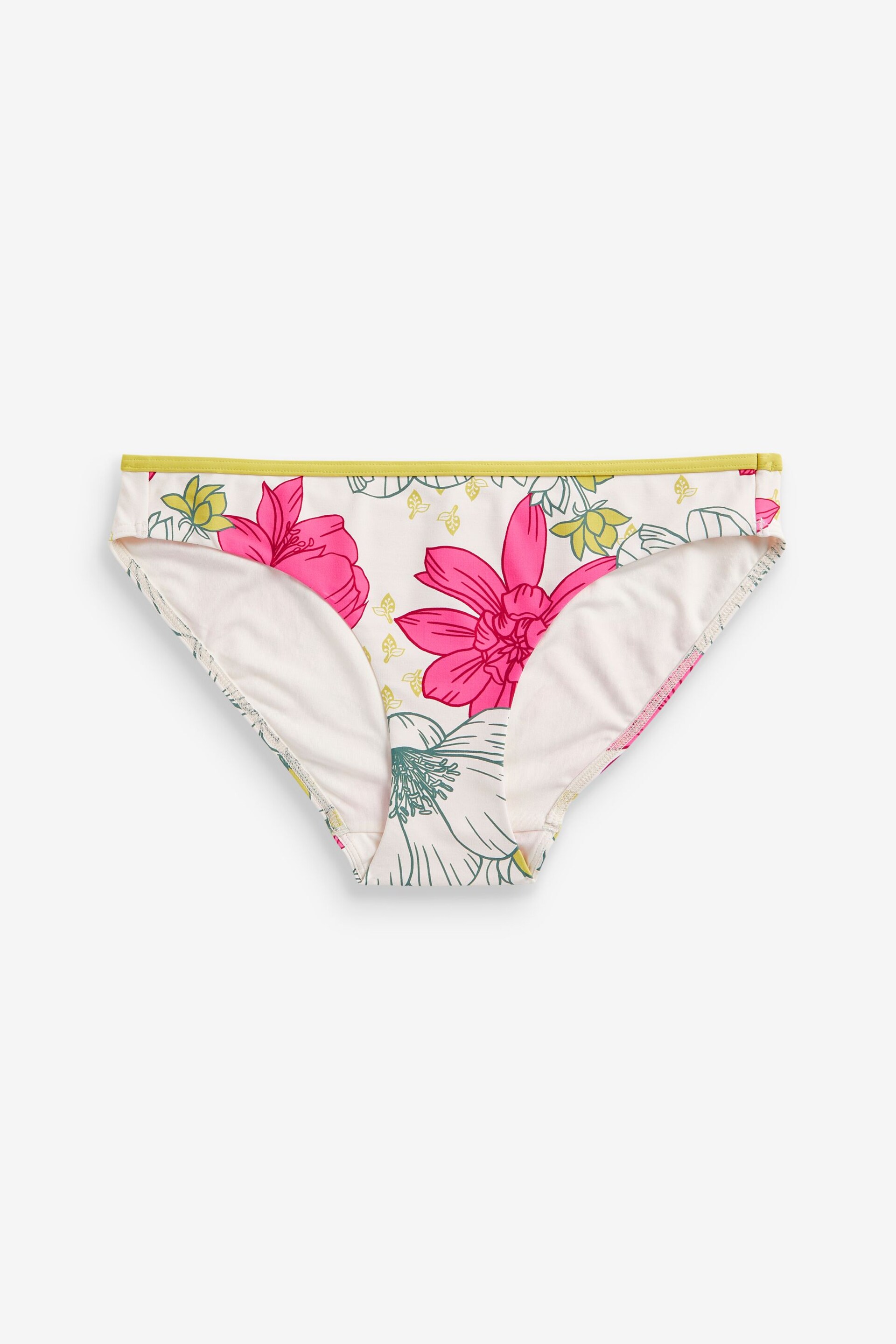 Ecru/Green Floral High Leg Bikini Bottoms - Image 5 of 5