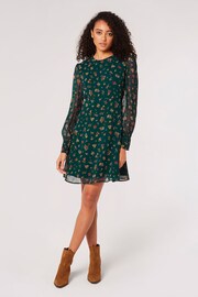 Apricot Green Ditsy Bunches Empire Seam Dress - Image 3 of 4