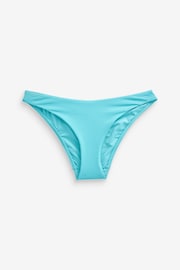 Aqua Blue Ruched High Leg Bikini Bottoms - Image 5 of 5