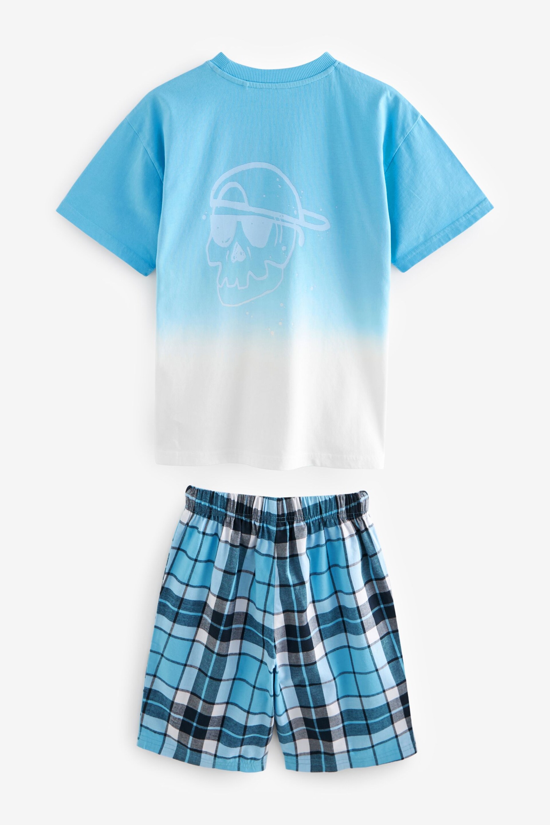 Blue Dip Dye Graphic Short Woven Bottom Pyjamas 2 Pack (3-16yrs) - Image 4 of 6