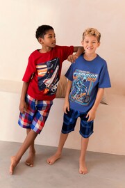 Red/Blue Space Short Woven Bottom Pyjamas 2 Pack (3-16yrs) - Image 2 of 7