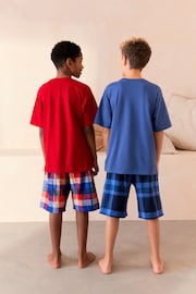 Red/Blue Space Short Woven Bottom Pyjamas 2 Pack (3-16yrs) - Image 3 of 7