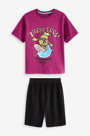 Purple/Teal Surf Character Short Pyjamas 3 Pack (3-16yrs) - Image 7 of 13