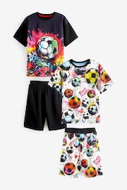 Black/Pink Football Short Pyjamas 2 Pack (3-16yrs) - Image 5 of 8