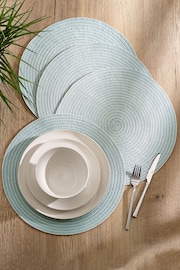 Mint Woven Stripe Placemats Set Of 4 - Image 1 of 3