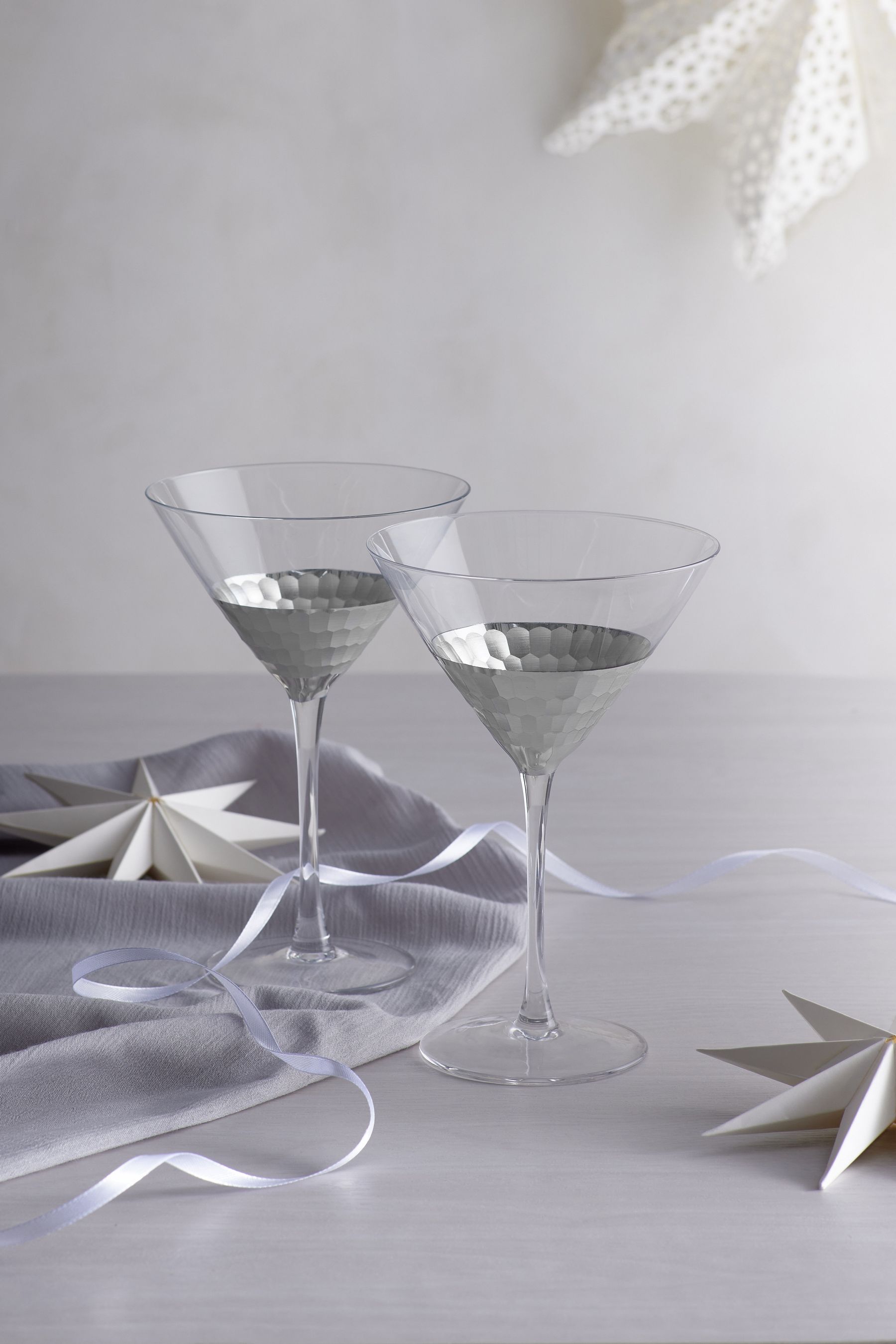 Buy Set of 2 Silver Ellerie Hammered Cocktail Glasses from Next Ireland