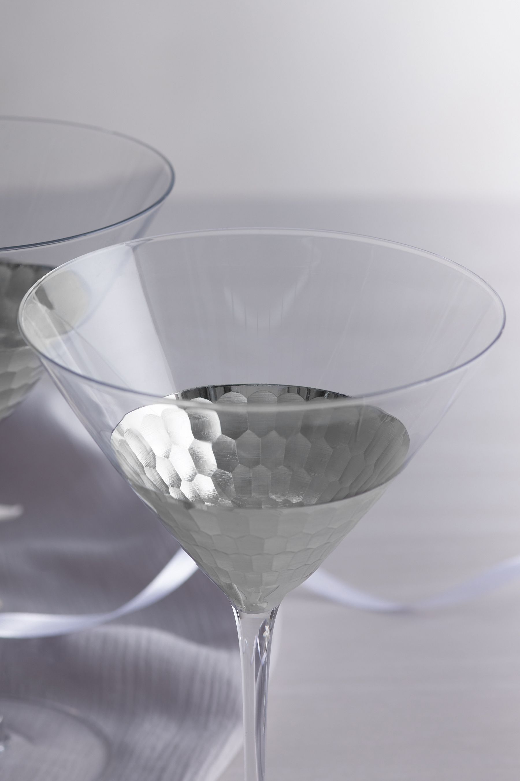 Buy Set of 2 Silver Ellerie Hammered Cocktail Glasses from Next Ireland