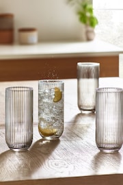 Set of 4 Smoke Grey Hollis Tumbler Glasses - Image 1 of 4