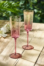 Set of 2 Purple Ombre Heart Champagne Flutes - Image 1 of 5