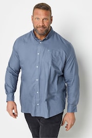BadRhino Big & Tall Blue Long Sleeve Oxford Shirt - Image 1 of 2