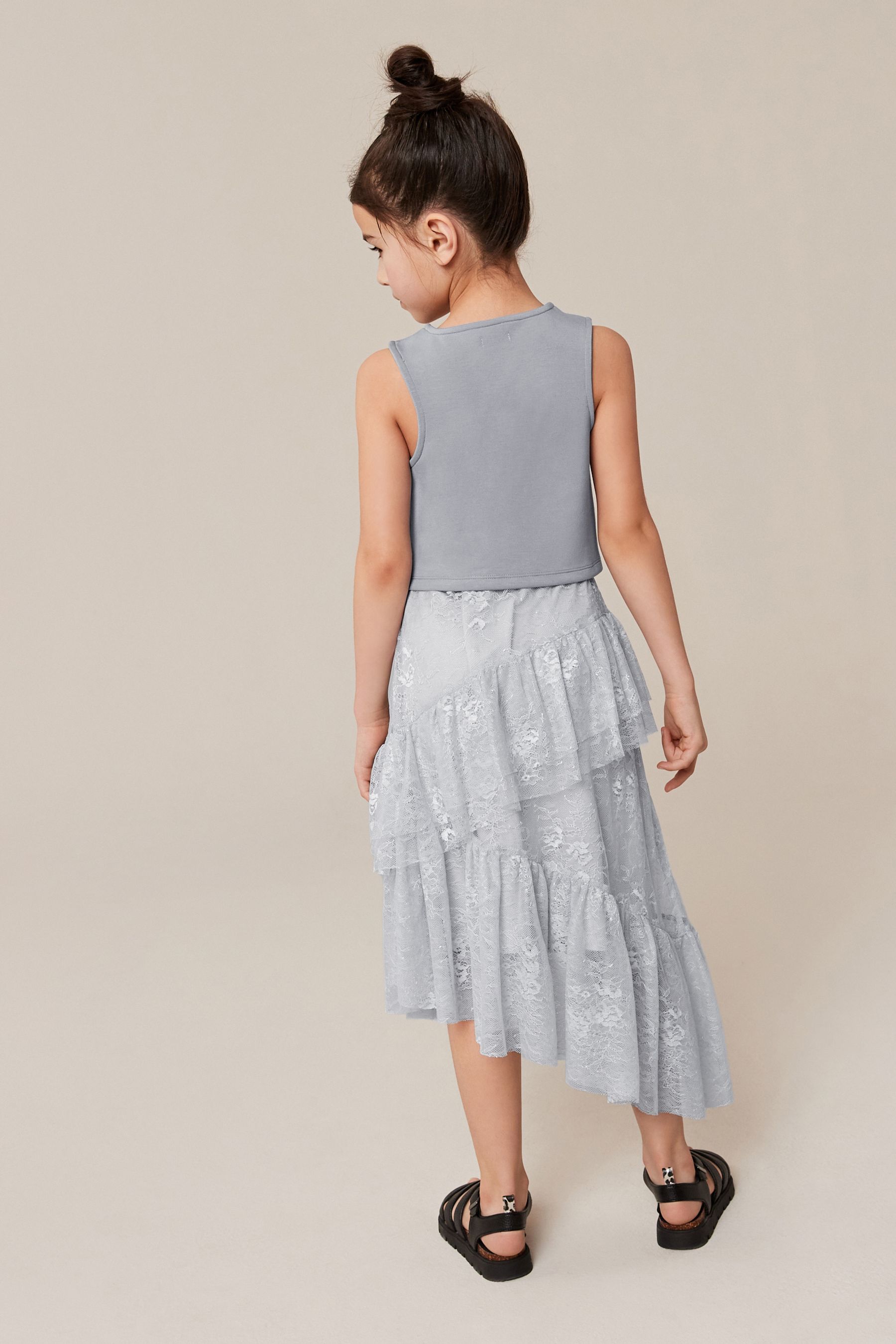 Grey lace skirt outlet