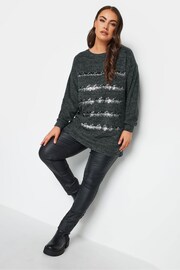 Yours Curve Grey Sequin Jumper - Image 3 of 4