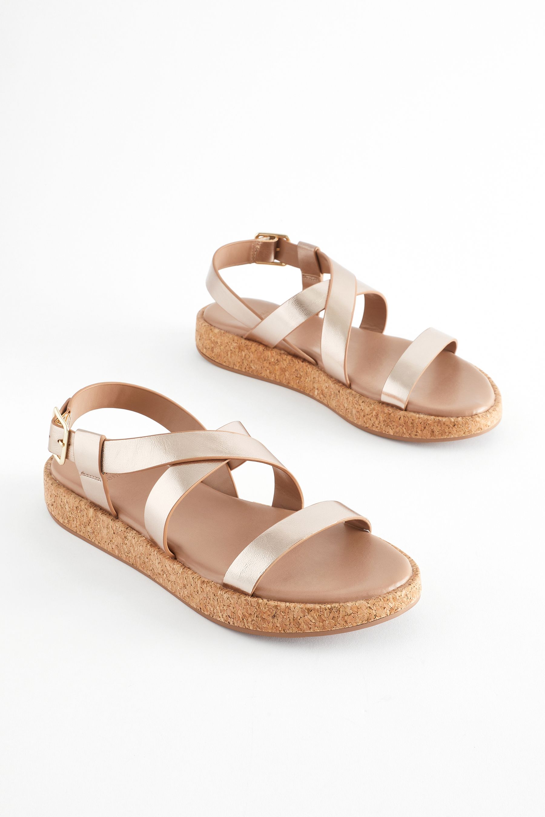 Buy Rose Gold Forever Comfort Flatform Strappy Sandals from Next Australia
