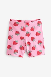 Red/Pink Strawberry Heart Print Cycle Shorts (3-16yrs) - Image 1 of 3