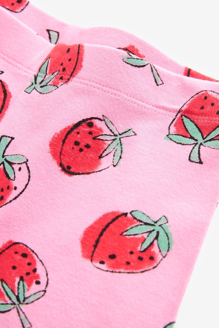 Red/Pink Strawberry Heart Print Cycle Shorts (3-16yrs) - Image 3 of 3