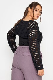 Yours Curve Black Limited Cropped Knit Armwarmer Jumper - Image 2 of 4