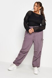 Yours Curve Black Limited Cropped Knit Armwarmer Jumper - Image 3 of 4