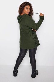 Yours Curve Green Stud Detail Chevron Hoodie - Image 3 of 3