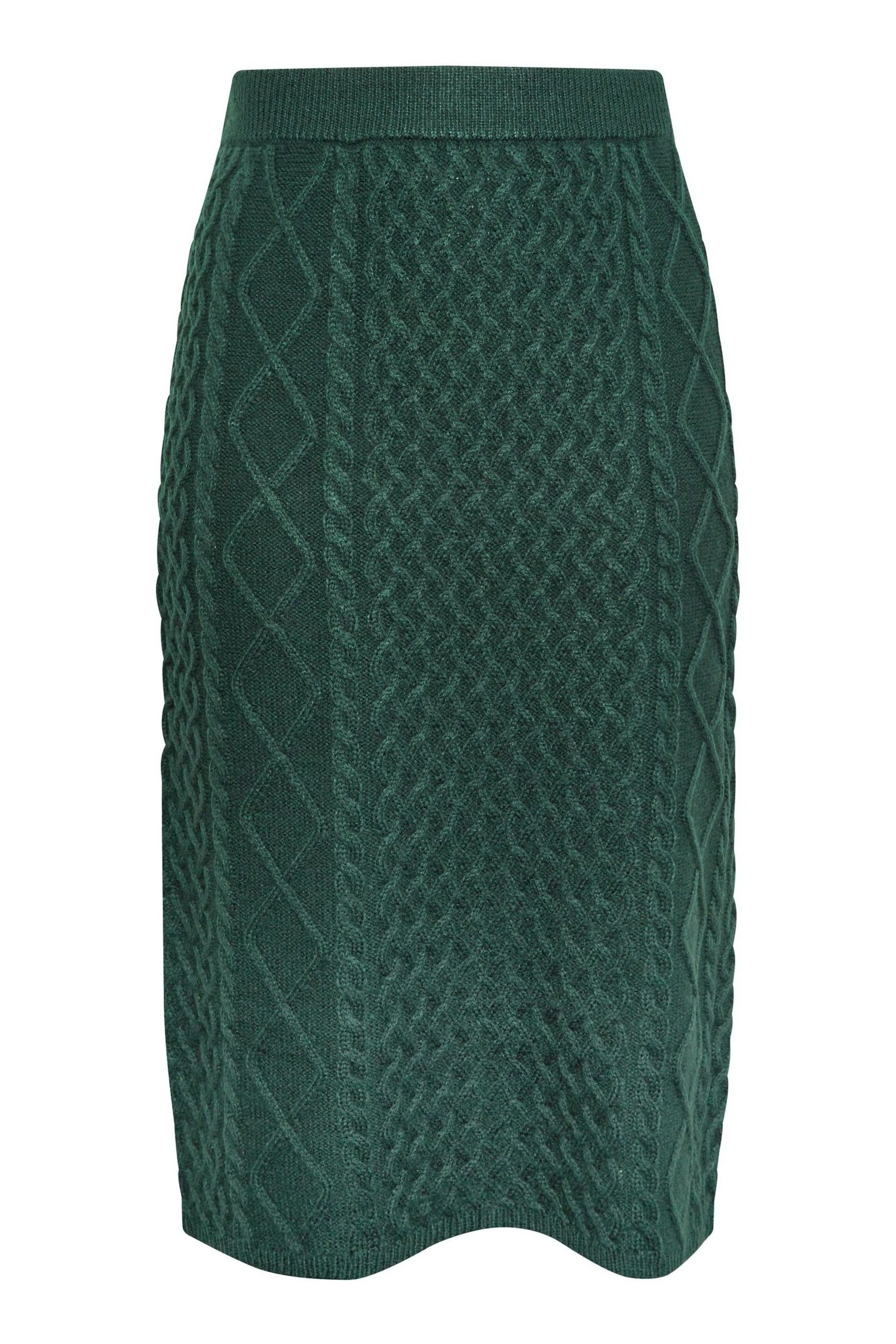 Yours Curve Green Cable Skirt - Image 4 of 4